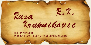 Rusa Krupniković vizit kartica